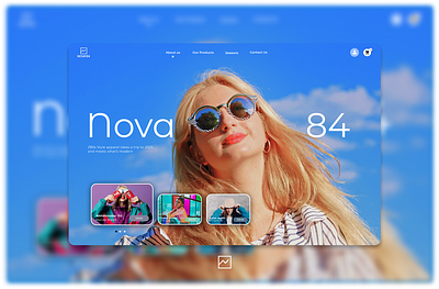Nova 84 Landing Page blue blue design branding clothing website eccommerce ecommerce website figma graphic design landing page logo modern landing page template ui ui kit website design website template