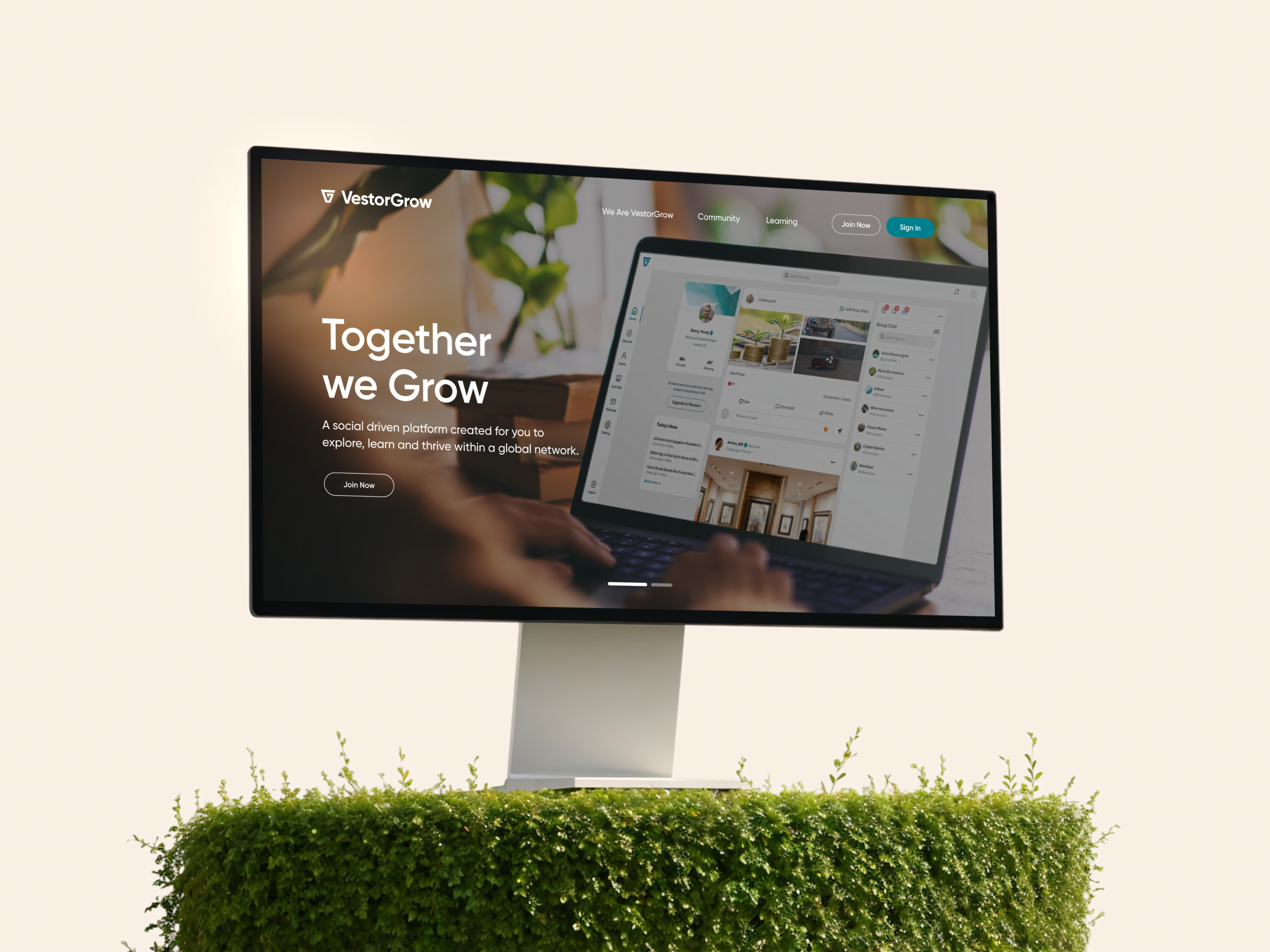 🌱 VestorGrow UI/UX branding clean design figma investment platform investment website minimal mobile app mobile design personal growth saas saas platform saas uiux saas webdesign saas website social platform ui ui design uiux web app