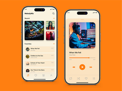 Music Player Mobile App - MelodyMix app design application design design graphic design logo mobile app mobile app design mobile application music app music app design music player prototype ui uiux user experience user interface ux wireframe