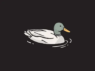 Swimmin' Duck branding design duck graphic design halftones illustration maine swim