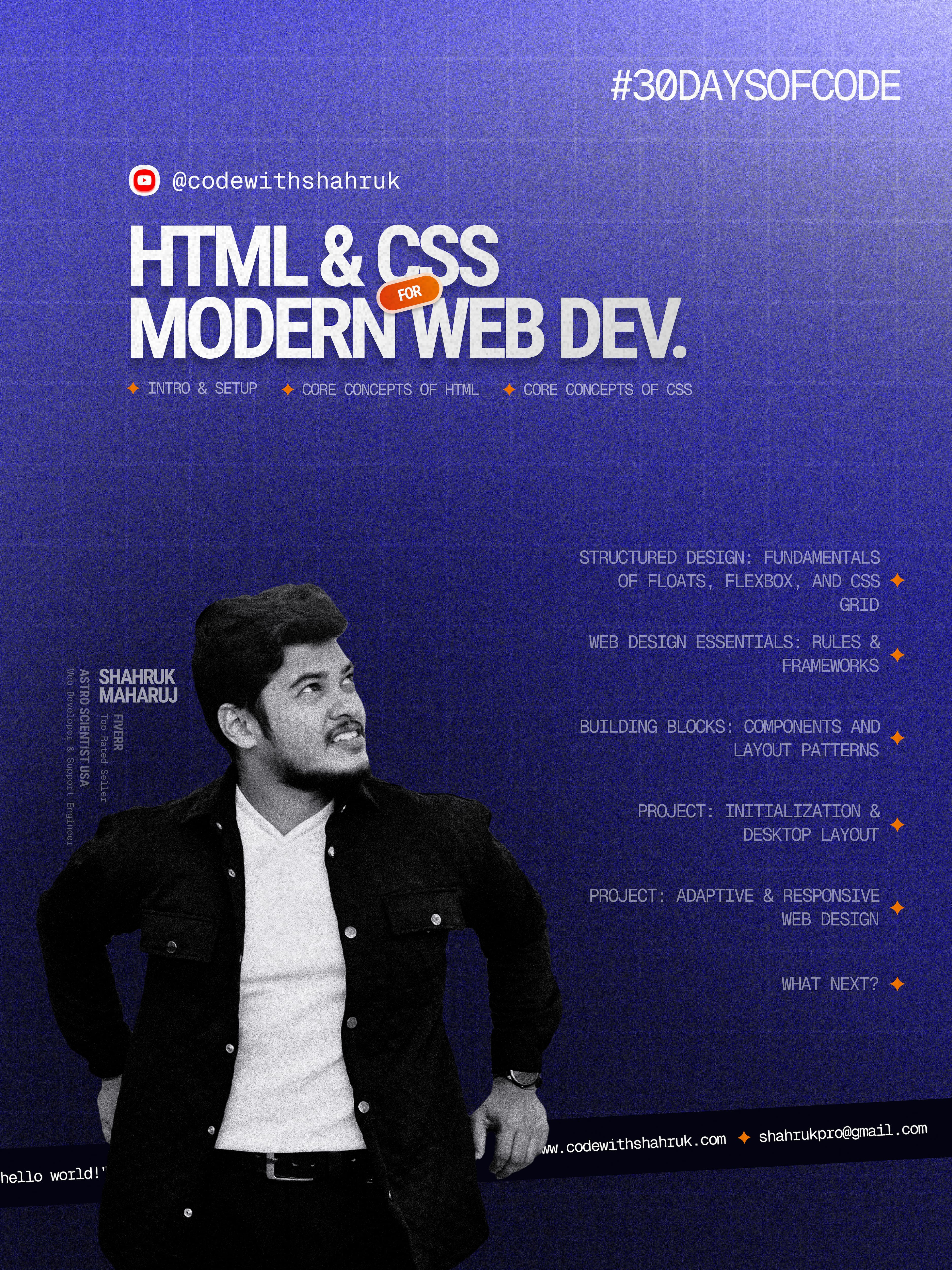 CodeWithShahruk HTML & CSS Modern Web Dev.