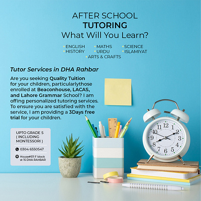 Tutoring Poster Design design flyer graphic design poster poster design