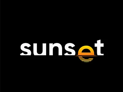 sunset wordmark clean design flat illustration logo simple sunset typography vector wordmark