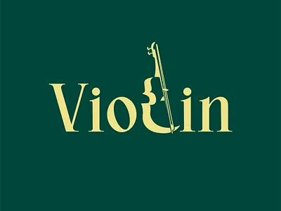 Violin wordmark clean design flat illustration logo simple typography vector violin wordmark