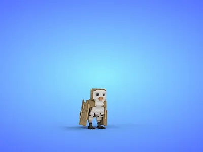 Voxel Forest Animals Pack - Owl - Game Asset 3d 3d model animal animated bird cartoon fantasy forest animal game asset isometric low poly lowpoly owl stylized voxedit voxel voxel art voxels