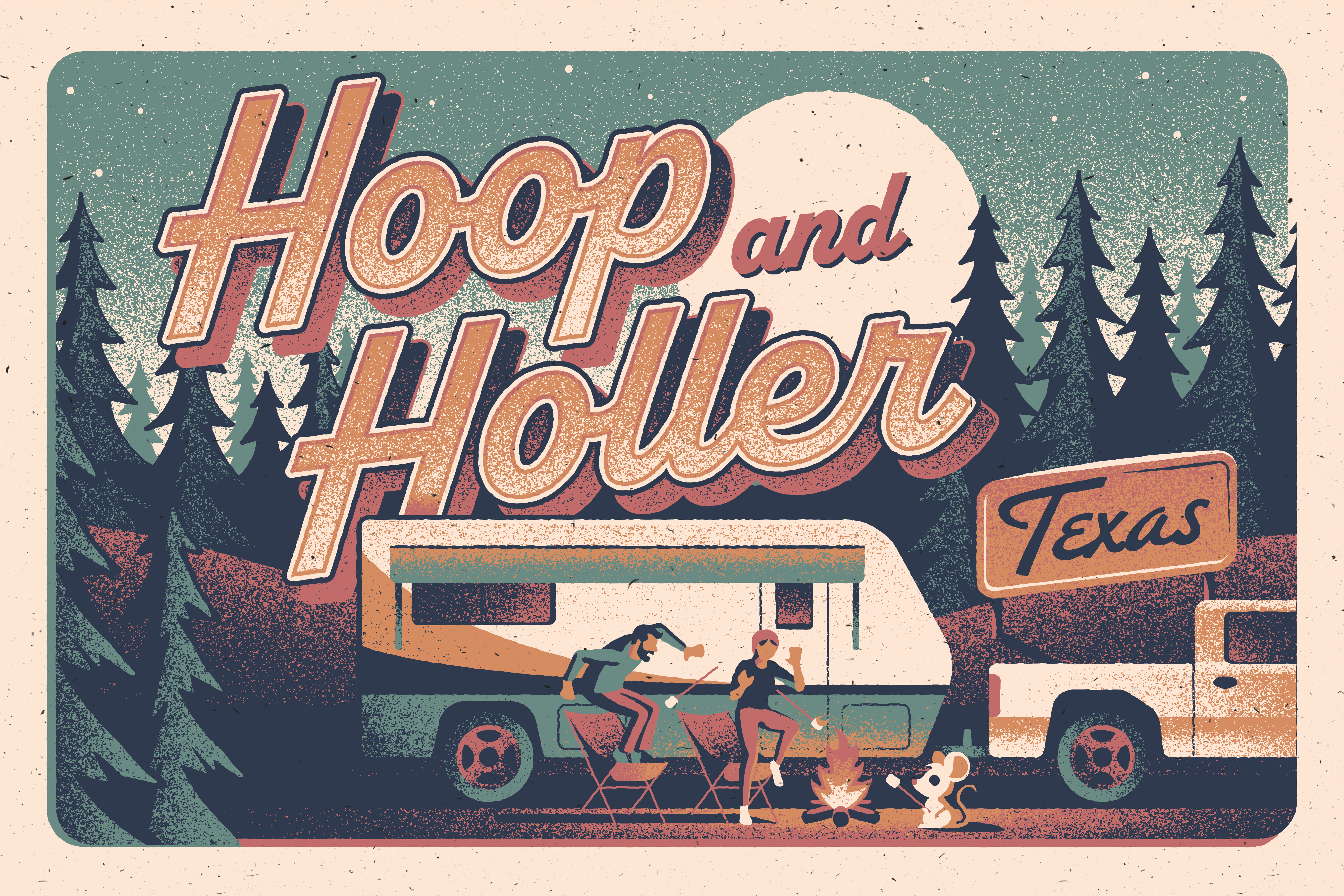 Progressive RV Insurance Print Ads camping dan kuhlken design dkng dkng studios illustration nathan goldman postcard postcards progressive rv trailer travel vector