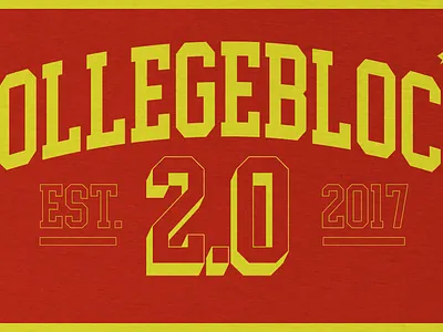 College Block 2.0 all caps artwork block blocky college display fonts graphic design sharkshock typography university