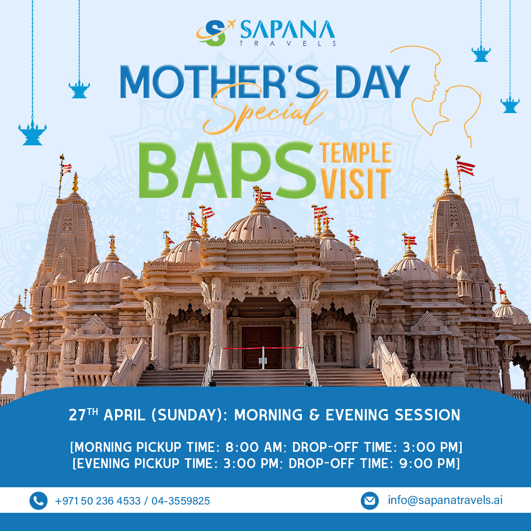 BAPS Temple Mother's Day Special Visit baps bapstemple design graphic design postdesign socialmediapost travel travelpost