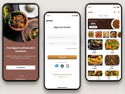 Yummi app design foodapp logo restuarant typography ui ux