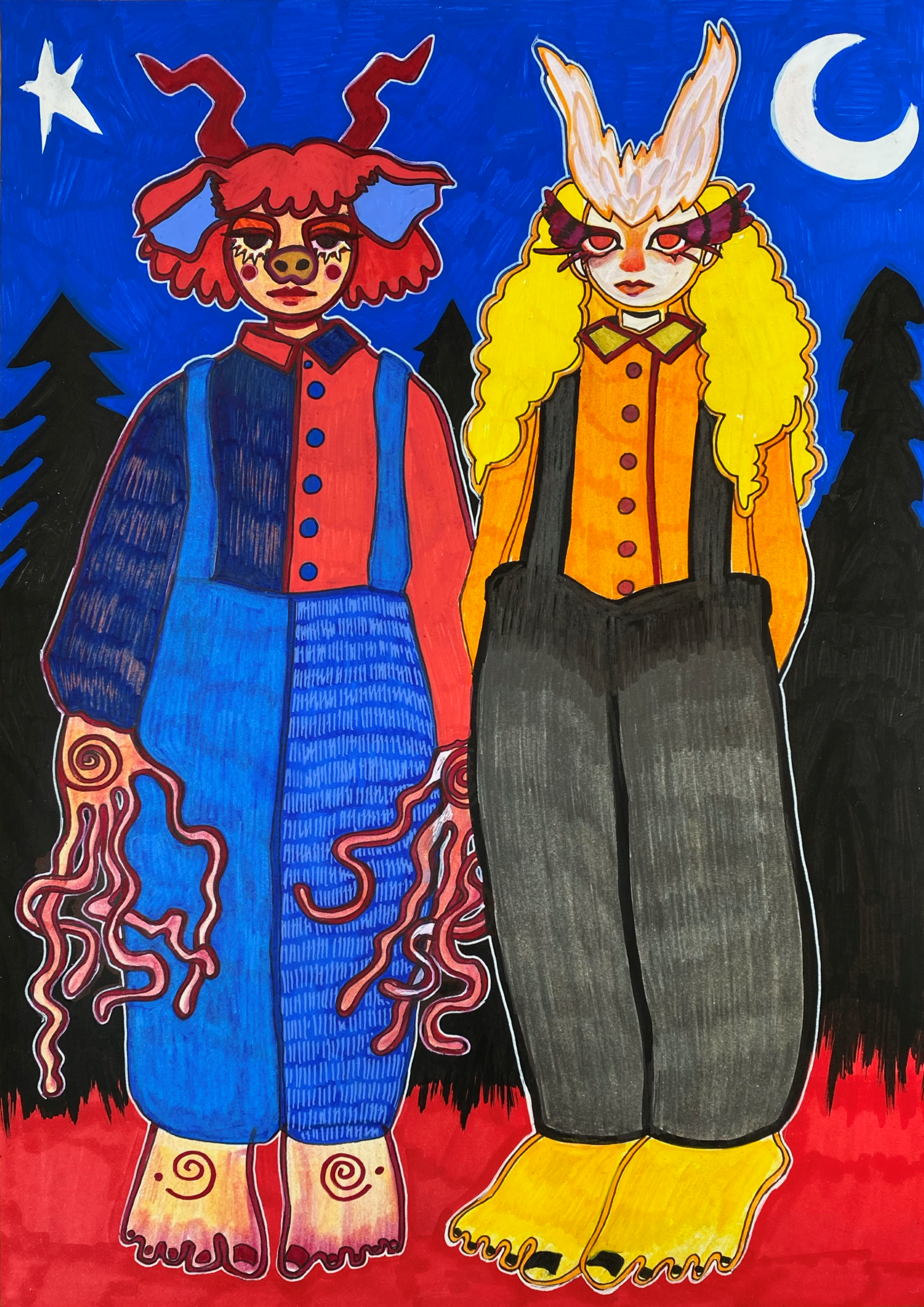 More-than-human friends book character design character illustration childrens illustration design drawing editorial illustration multimedia traditional