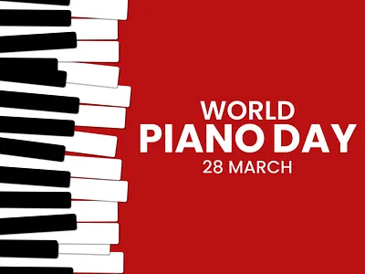 WORLD PIANO DAY 28 march 3d adobe illustrator animation branding dance design graphic design illustration jazz logo motion graphics music piano red ui vector world piano day