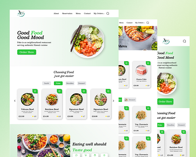 Poke Restaurant Website ui website design