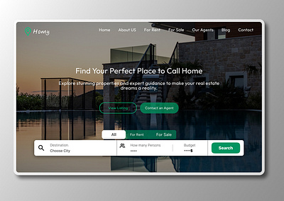 Real Estate Landing Page ـــــ UI/UX Design figma landing page ui uiux design user experience user interface web design