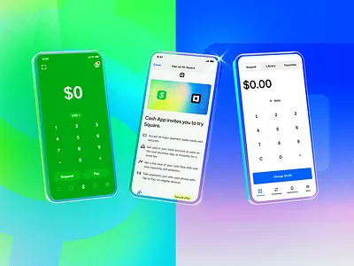 Portfolio visuals 2023 (Cash app & Square) app design ui ux