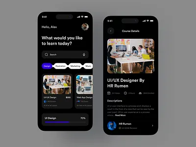 Course App app app design appshark clean course app course mobile app education education app mobile mobile app modern online app online course trendy shot ui ux