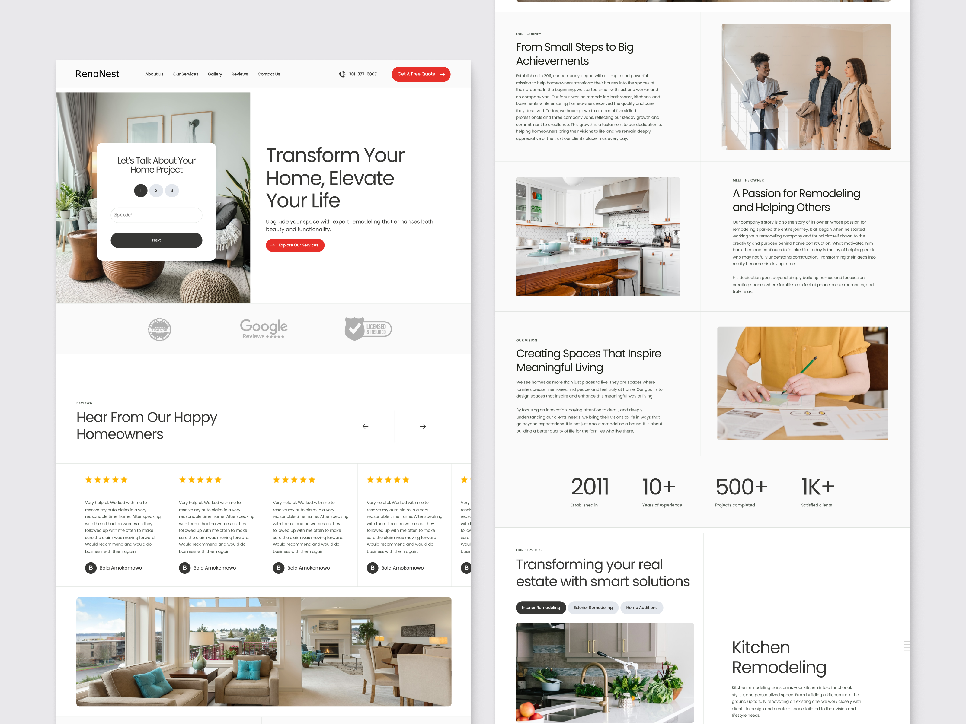 UI Design for Home Services Landing Page animation branding design form graphic design header illustration logo multistep splitheader ui website widget