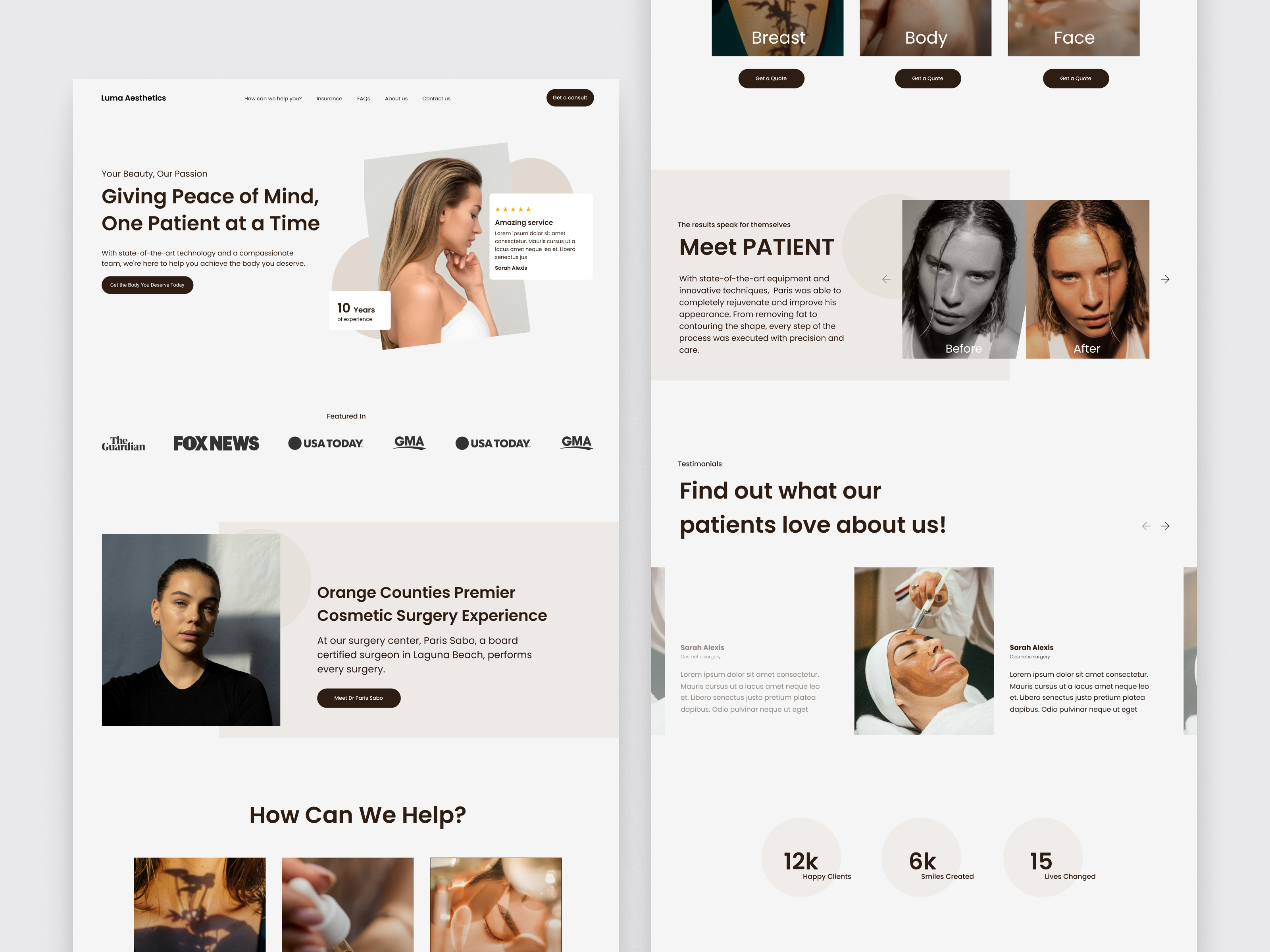 UI Design for Cosmetic Surgery branding design form graphic design header illustration ui ux vector website