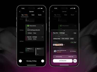 Mobile Calendar App Concept awwwards colorful concept figma grid mobile ui ux