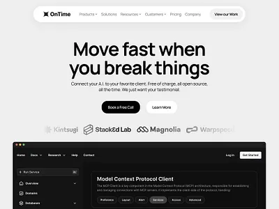 Move Fast -Hero Design black hero ui ux web white