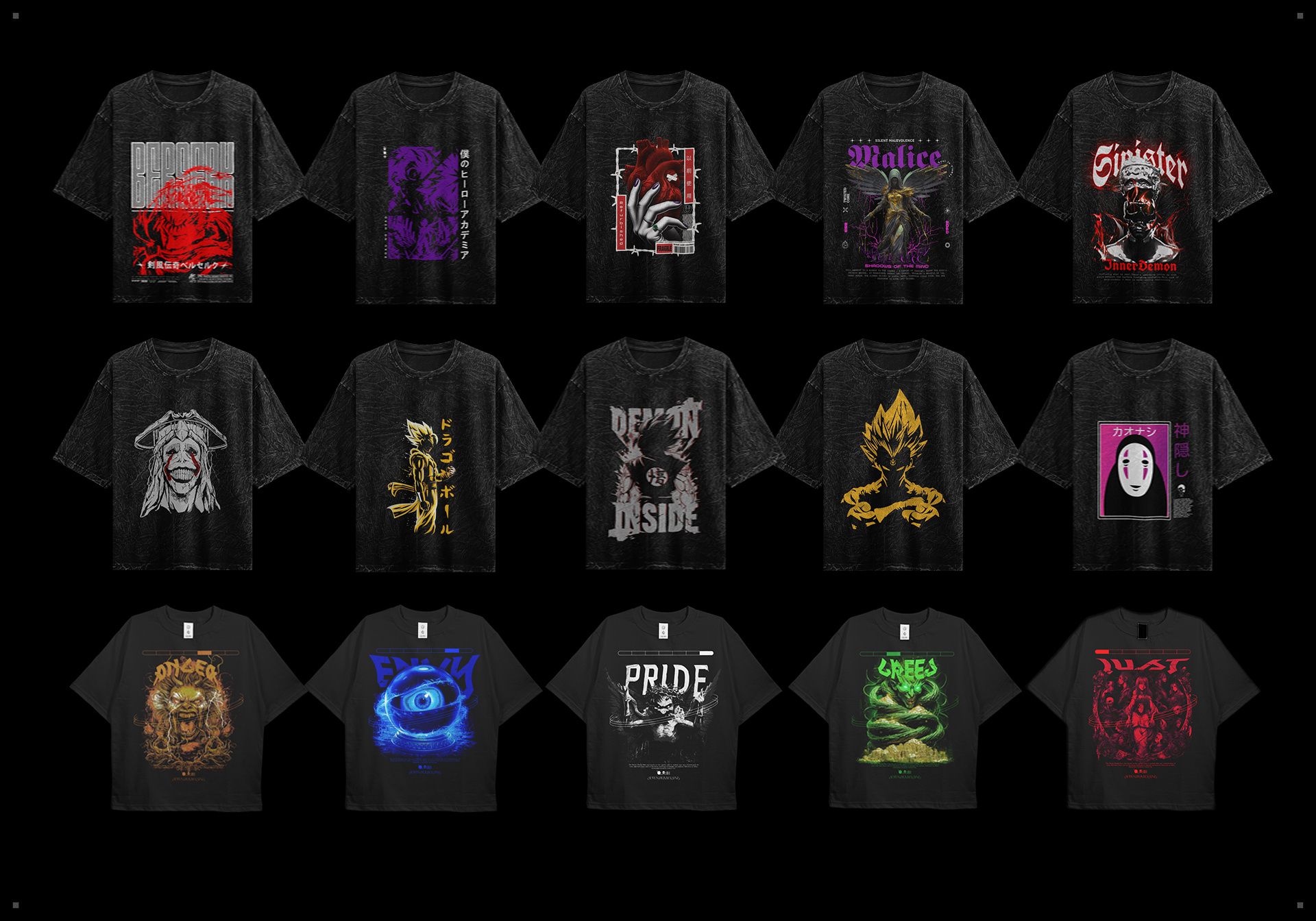 Apparel Design Collection - Vol.02 [2025©] anime anime design apparel collection design fashion graphic design poster print shirt shirtdesign streetwear top urban wear