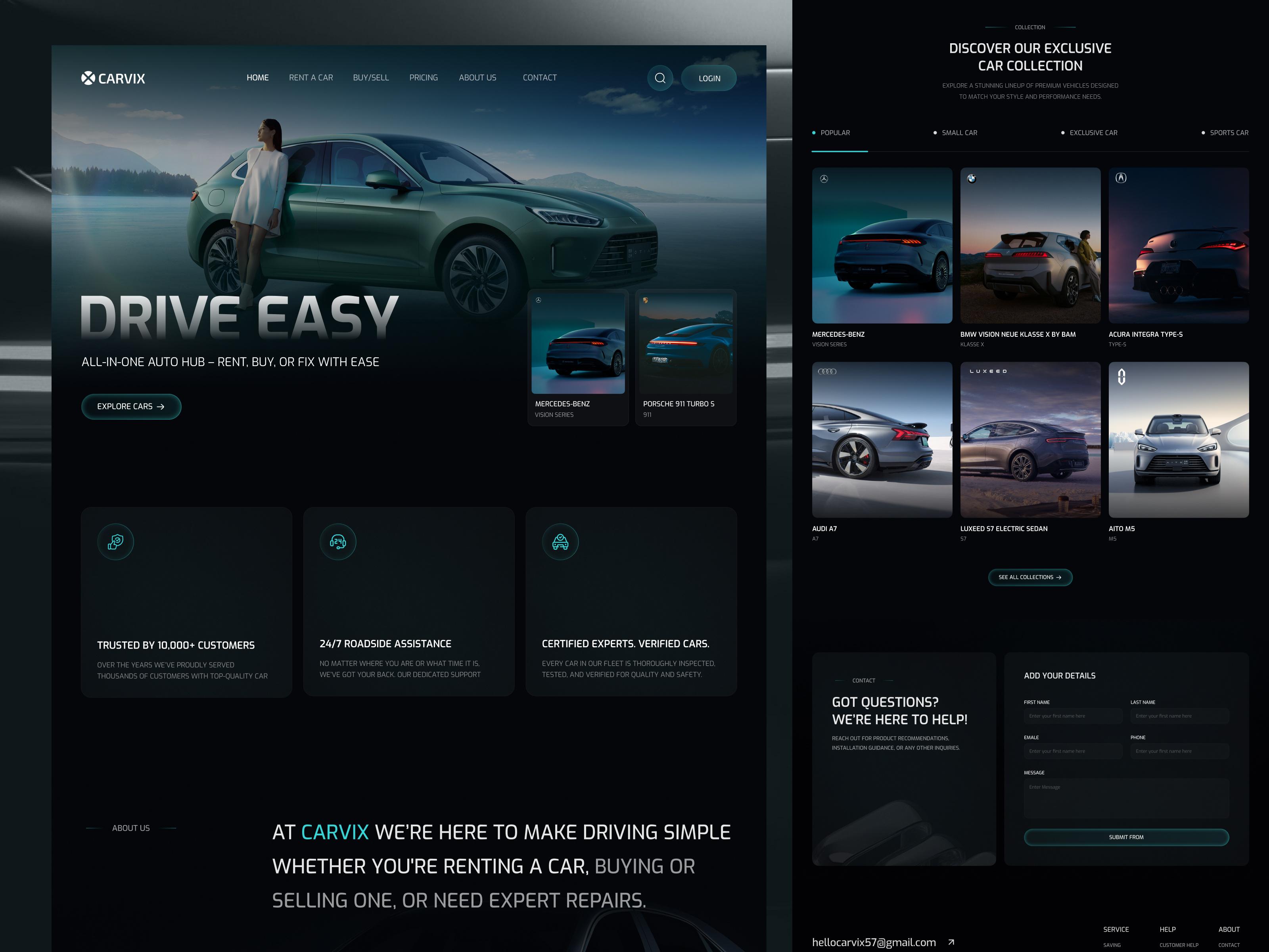 Carvix-Automobile Website Design auto automobile website best web design booking car car car dealer car landing page car rental website car repair website car selling car ui electric car luxury cars rental website transport vehicle