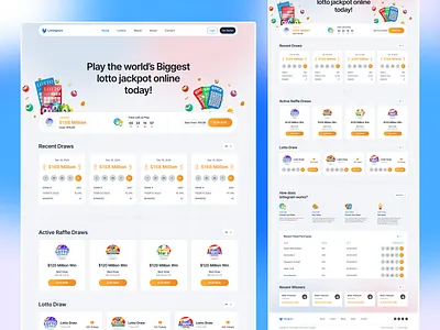 Lottery Website Design branding design illustration logo ui ux web webdesign website website design