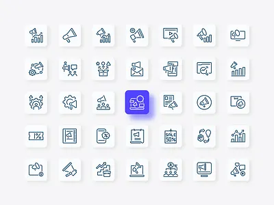 Promotion Ion Set branding concept design discount graphic design internet line logo market marketing outline promotion sale store ui ux vector