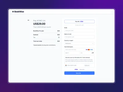 Bookkeeper Tool - Checkout Page accounting app bookkeeper bookkeeper tool bookwise checkout cms dashboard graphic design overview saas subscription ui user experience user interface ux webapp
