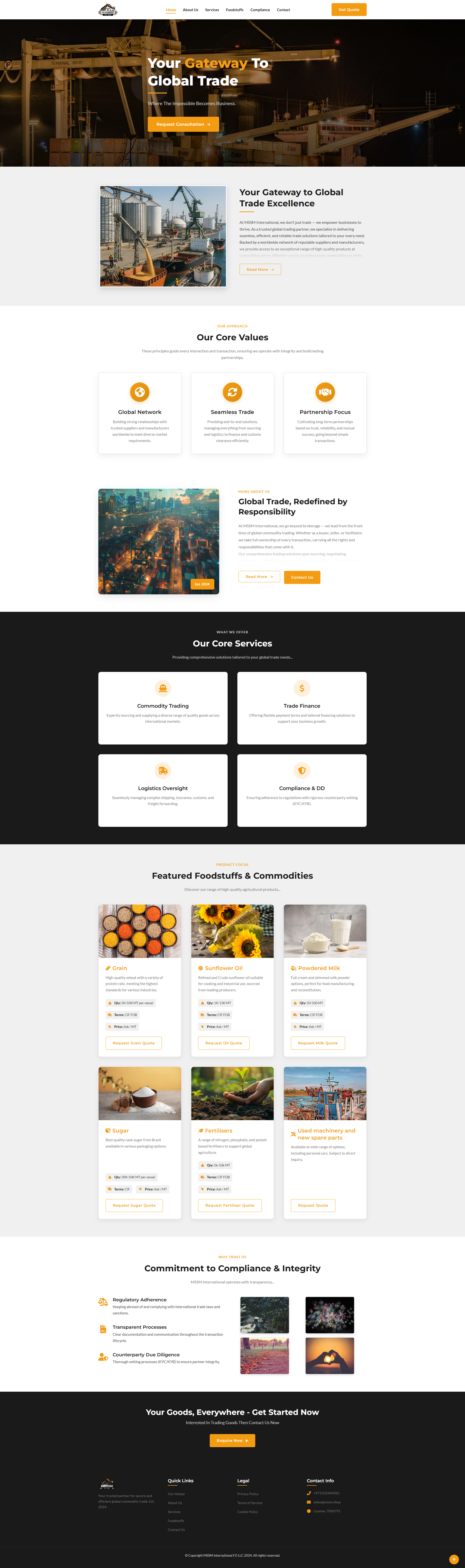 MSSM international Trading Website animation css figma graphic design html php ui website design