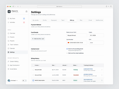 Settings Page (SaaS Product) b2b business company corporate crm design system interaction interface management ofspace product product design prototype settings settings page settings ui ui ui ux uiuxdesign ux