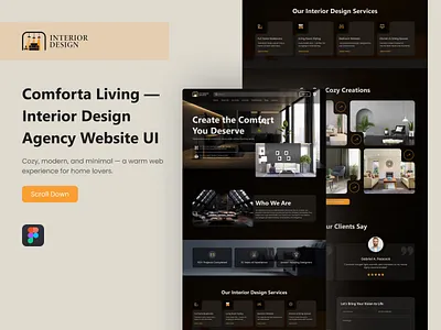 Comfortable Living Interior Design Agency app design dashboard e commarce landingpage product design ui uiuxdesign webapp webpage websitedesign