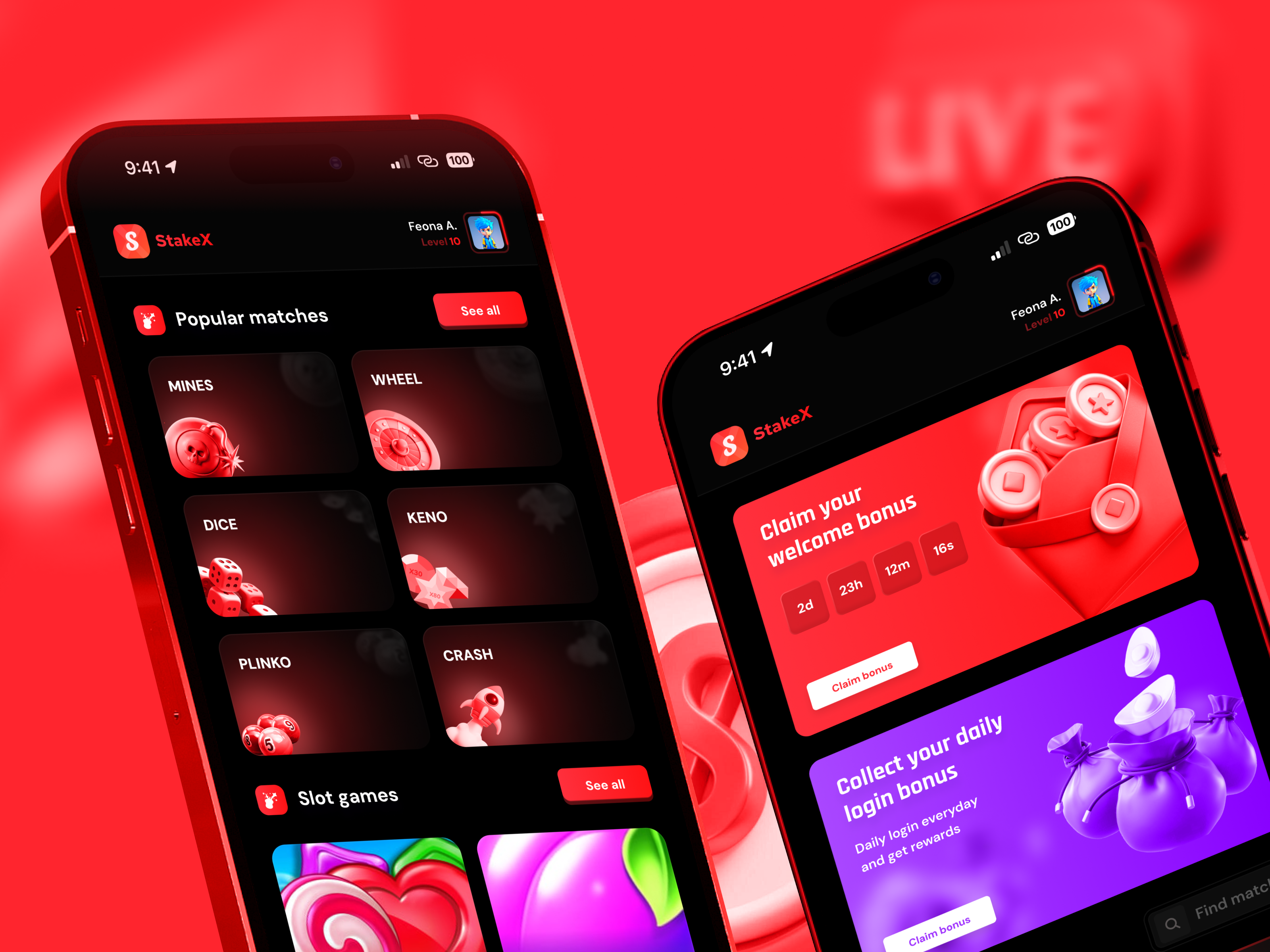 Casino Mobile - Gambling Design app bet betting casino casino app casino betting casino games casino interface casino mobile crypto gambling game ui gaming live casino mobile mobile casino online casino poker slot game sport betting