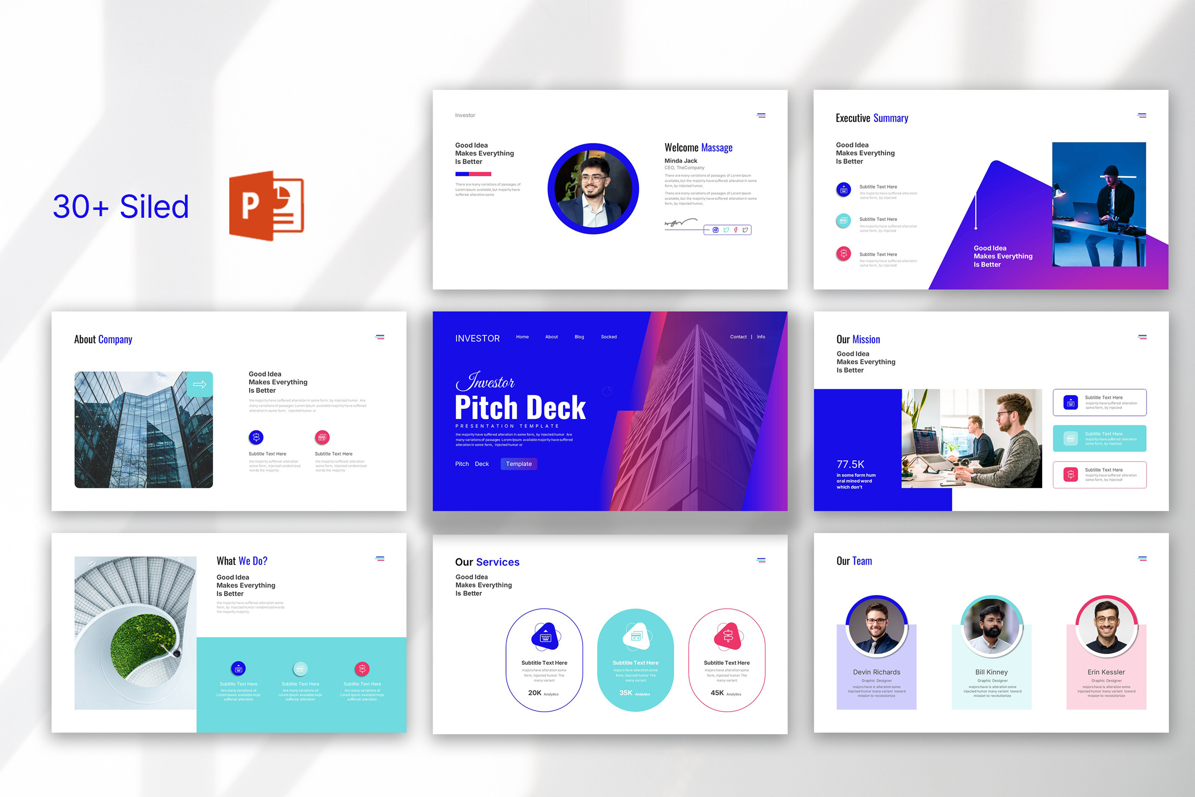 Investor Pitch Deck company design graphic design investor presentation