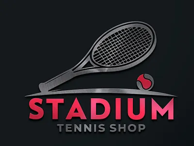 Logo for a tennis shop 3d branding design graphic design illustration logo shop sports stadium tennis typography vector