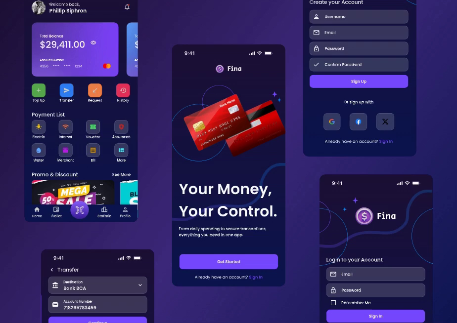 FINA - Mobile Wallet App by Fahreza Ananda Kusuma on Dribbble