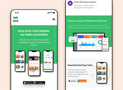 Clean and Responsive Landing Page Design branding daily design delivery app design inspiration digital design dribbble shots e commerce figma food app graphic design landing page mobile app modern ui ordering app product design responsive design responsive mobile ui ui daily web app
