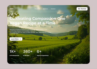 Vegan recipe website Hero section design hero section ui uiux vegan website