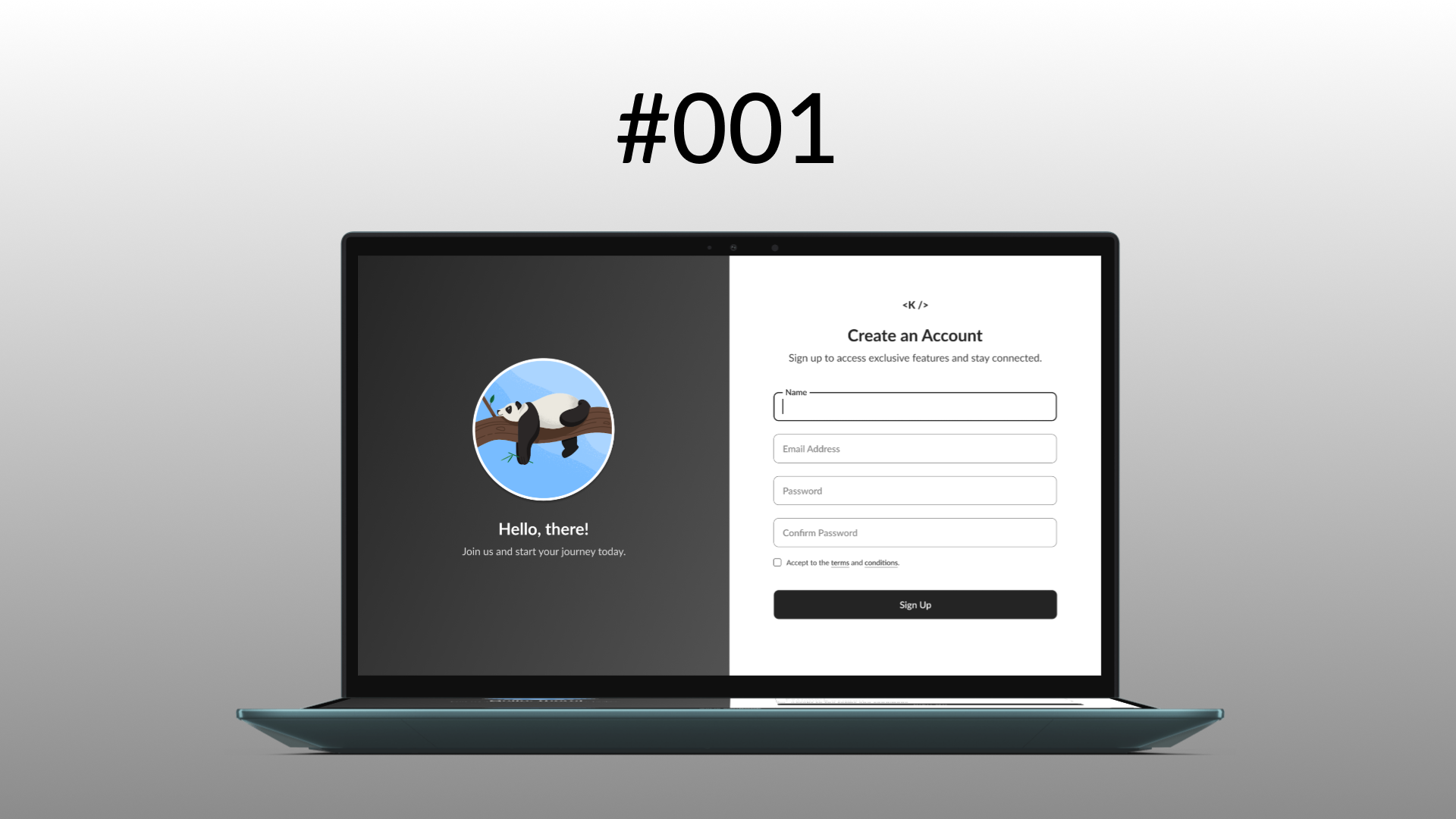 Sign Up #DailyUI #001 #KinWebb design frontend kinwebb minimalist sign up ui web design