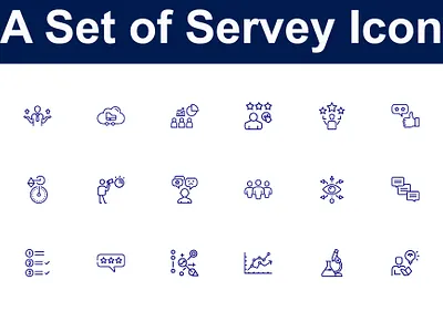 Survey Icon Set in Line Style for Web Use graphic design icon iconsheet illustration servey web