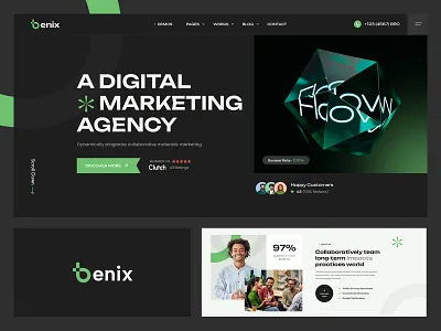 Benix – Creative Digital Agency & Portfolio Template agency website business business website creative agency digital agency figma template landing page portfolio ui ux design web template website design