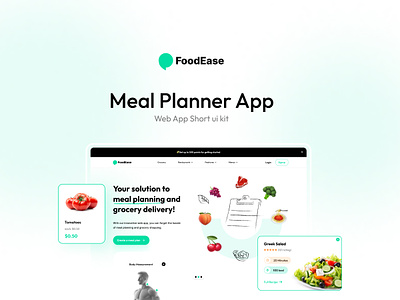 Meal Planner App app design diet food grocery health illustration landing page meal planner ui ux webapp website