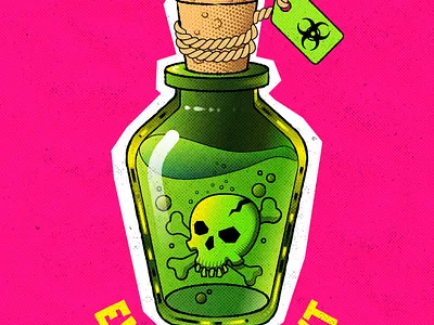 Toxic Environment advertisement art design designillustration graphic graphic design illustration label marketing poison punk shapes skull vector vectorart