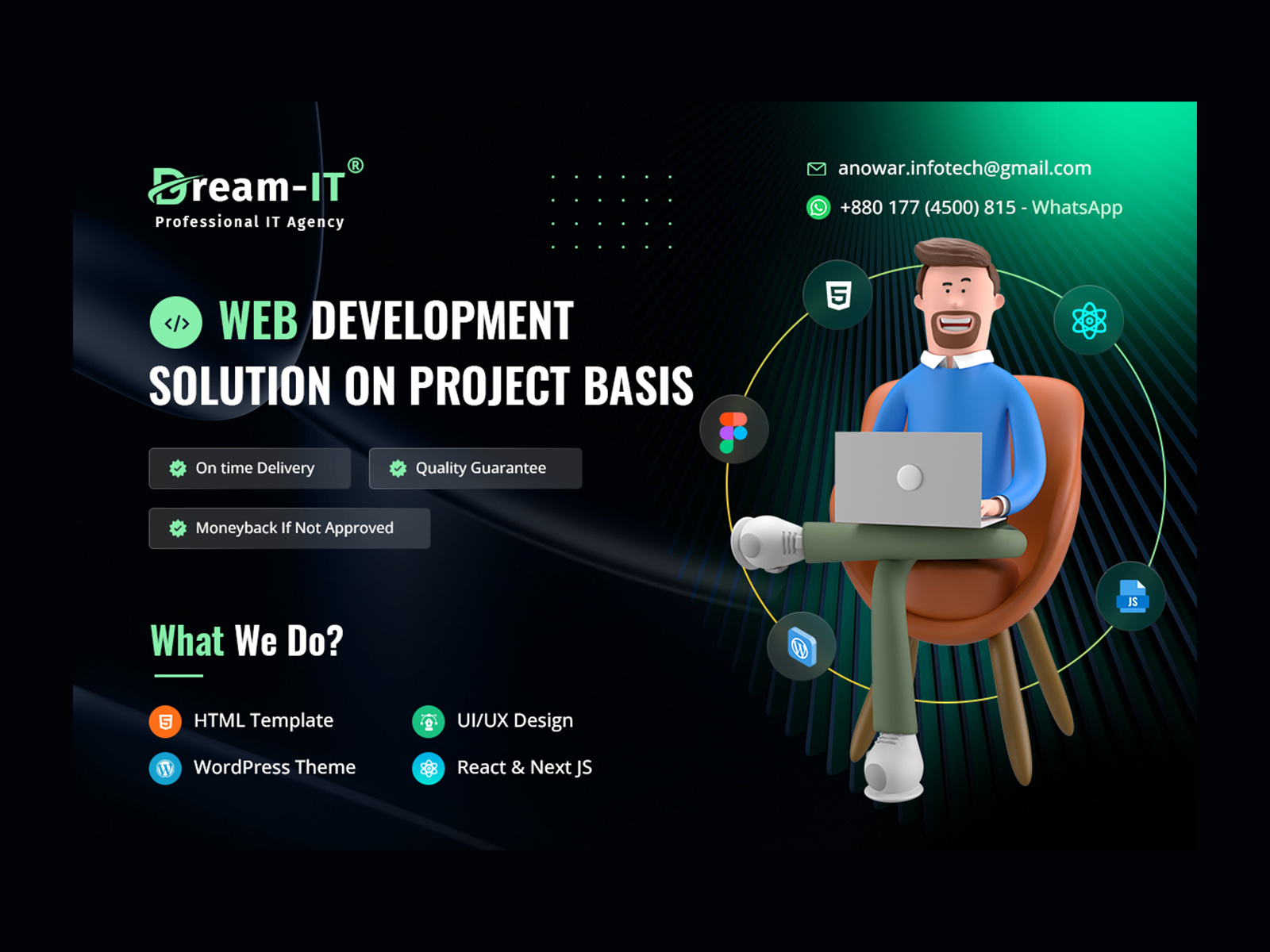 Dream IT - Social Media Banner Design banner design figma graphic design marketing banner photoshop social media banner social media post design