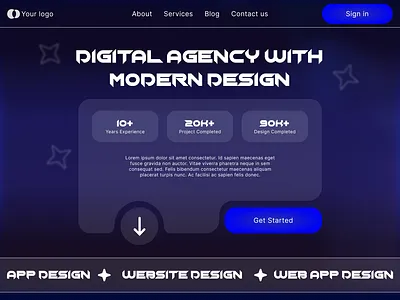DIGITAL AGENCY MODERN UI HERO SECTION digital agency header figma design graphic design hero section modern ui product design professional figma design ui design ui design 2025 user experience user interface ux design
