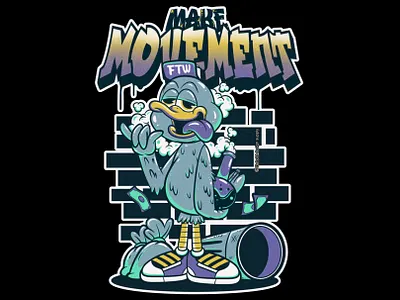 MAKE MOVEMENT - #artforsale art art for sale artwork cartoon clothing design digital art digital artwork digital illustration illustration merch