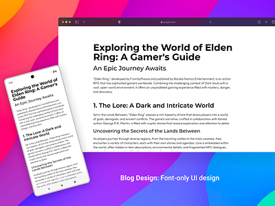 Blog Design: Font-only UI Design blog desktop font mobile ui web design
