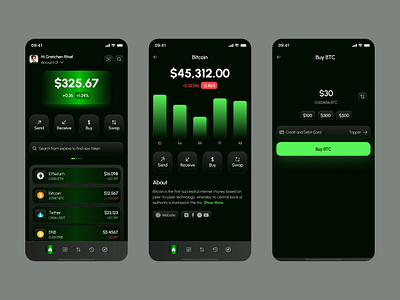 Cryptocurrency Wallet Mobile App Design app appdesign appui bitcoin blockchain branding crypto currency dapps defi digitalasset ethereum ios mobile mobileapp productdesign ui ux wallet web