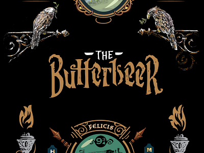 Butterbeer illustration letters sketches