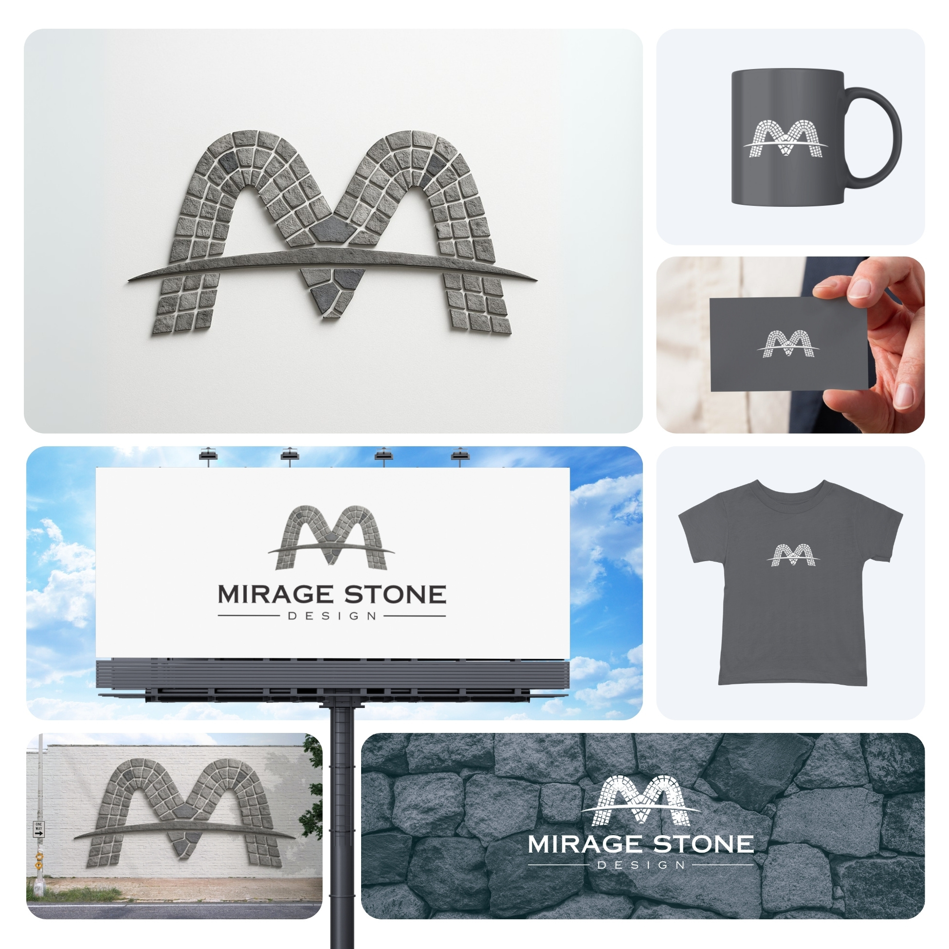 Stone Design Company Brand Identity Design brand identity branding brickes cement concrete custom dynamic hand drawn handcrafted illustration lettermark logo mason masonry minimal modern stonecraft stones stonework symbolic