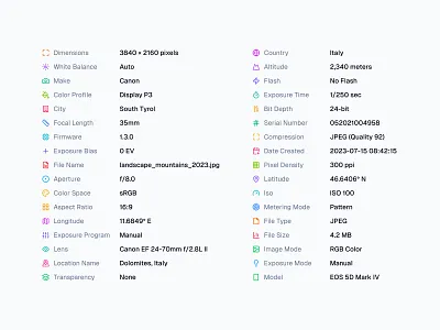 Metadata Section 🏞️ data design icon icons list meta minimal saas table ui web design